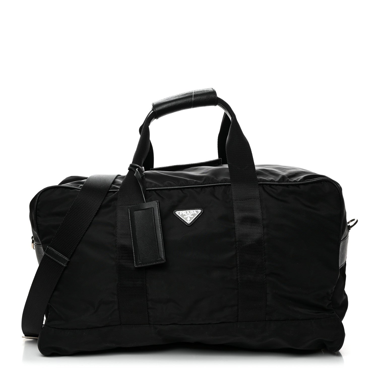 Prada Tessuto Nylon Saffiano Viaggio Carry On Travel Bag Black 1 of 8