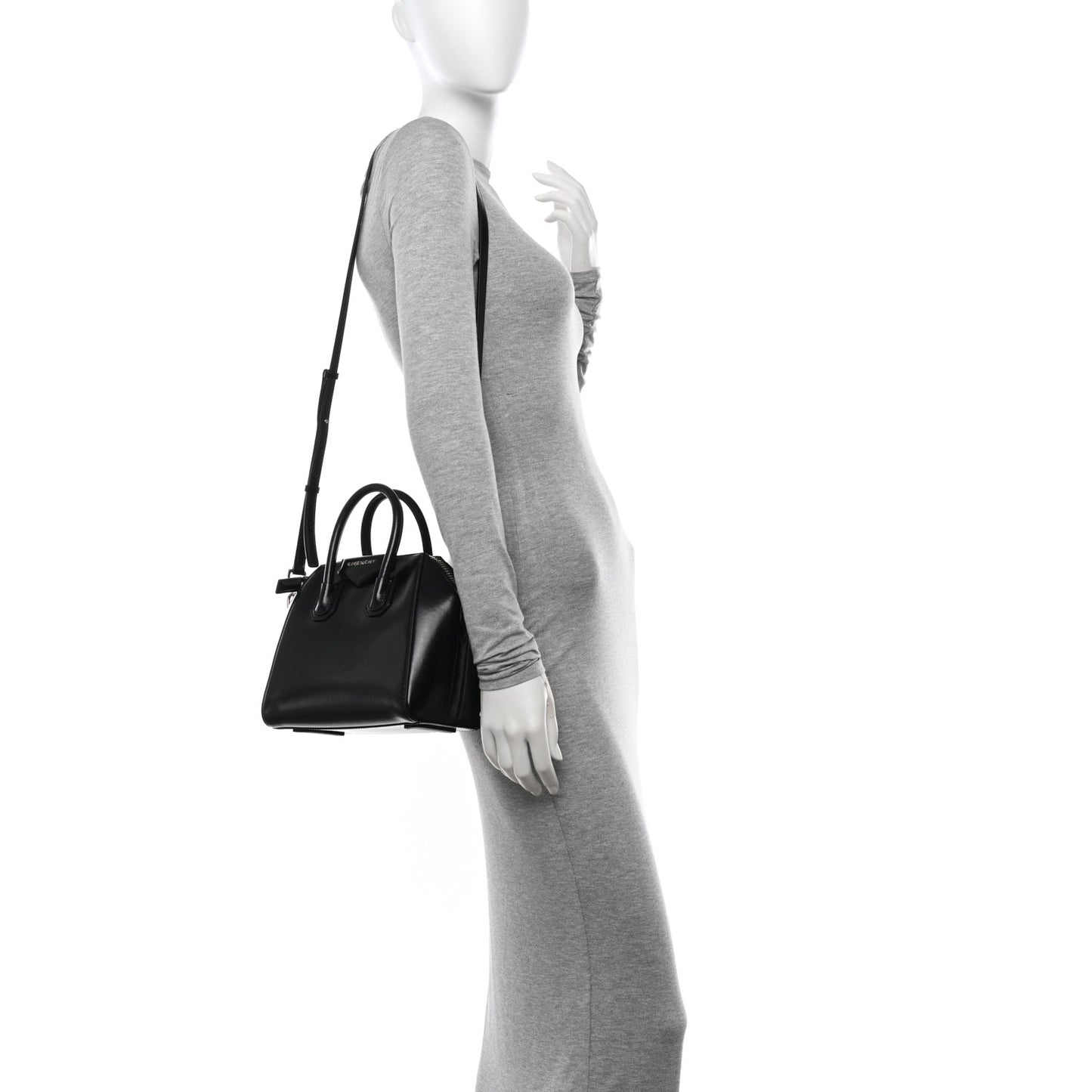 Shiny Lord Calfskin Mini Antigona Black