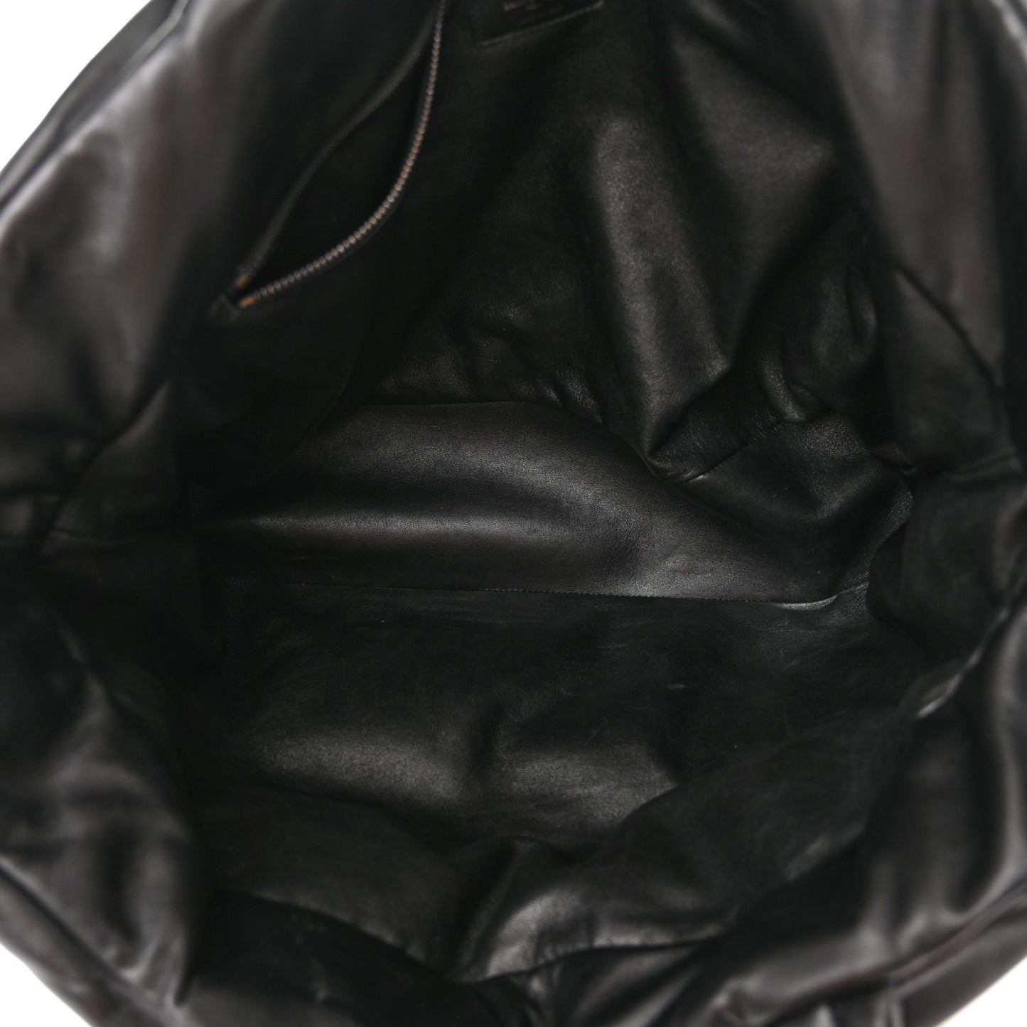 Lambskin Wide Puffer Tote Black