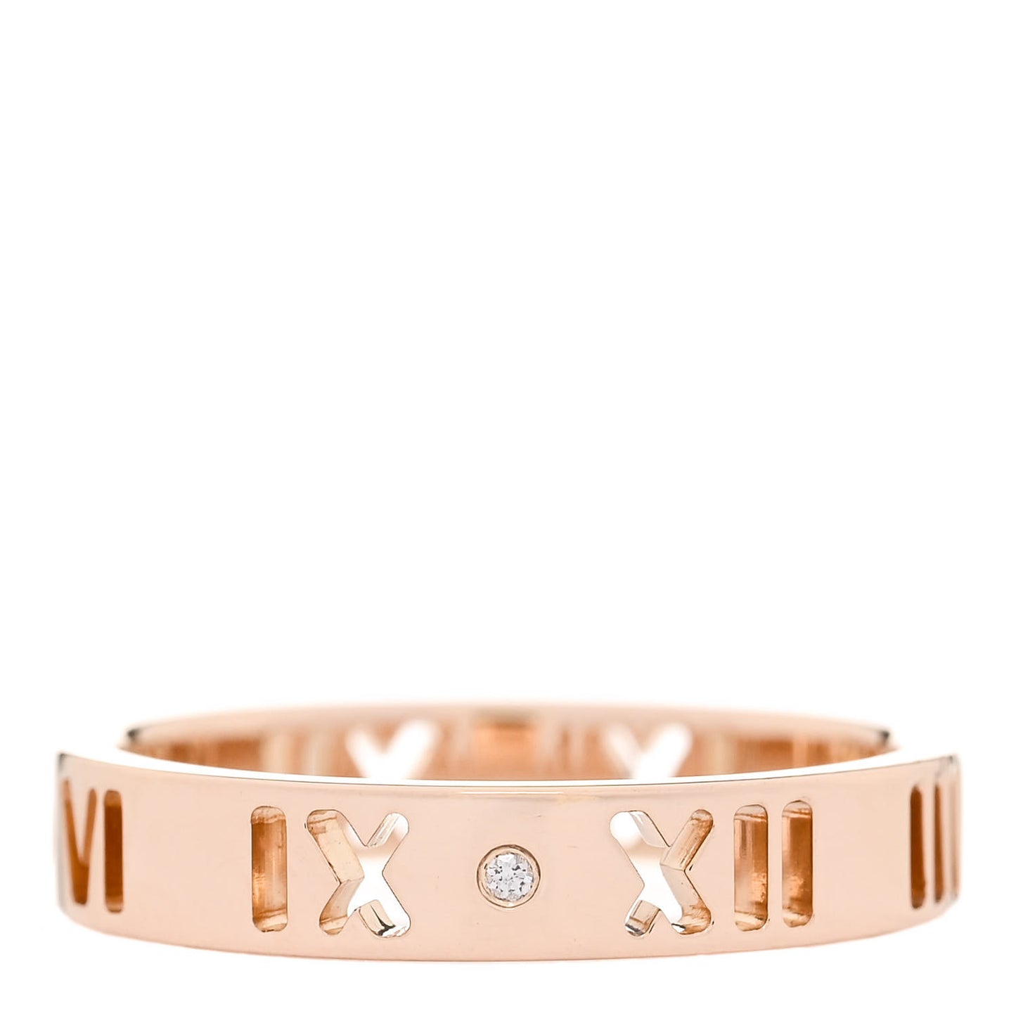 18K Rose Gold Diamond Atlas Pierced Ring 50 5.25