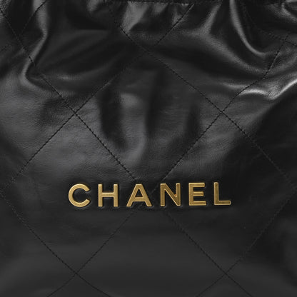 Chanel Shiny Calfskin Quilted Small Chanel 22 Black 9 of 12