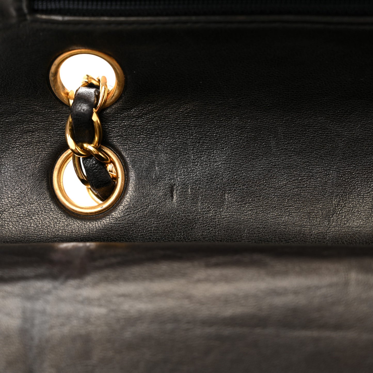 Lambskin Quilted Medium Double Flap Black