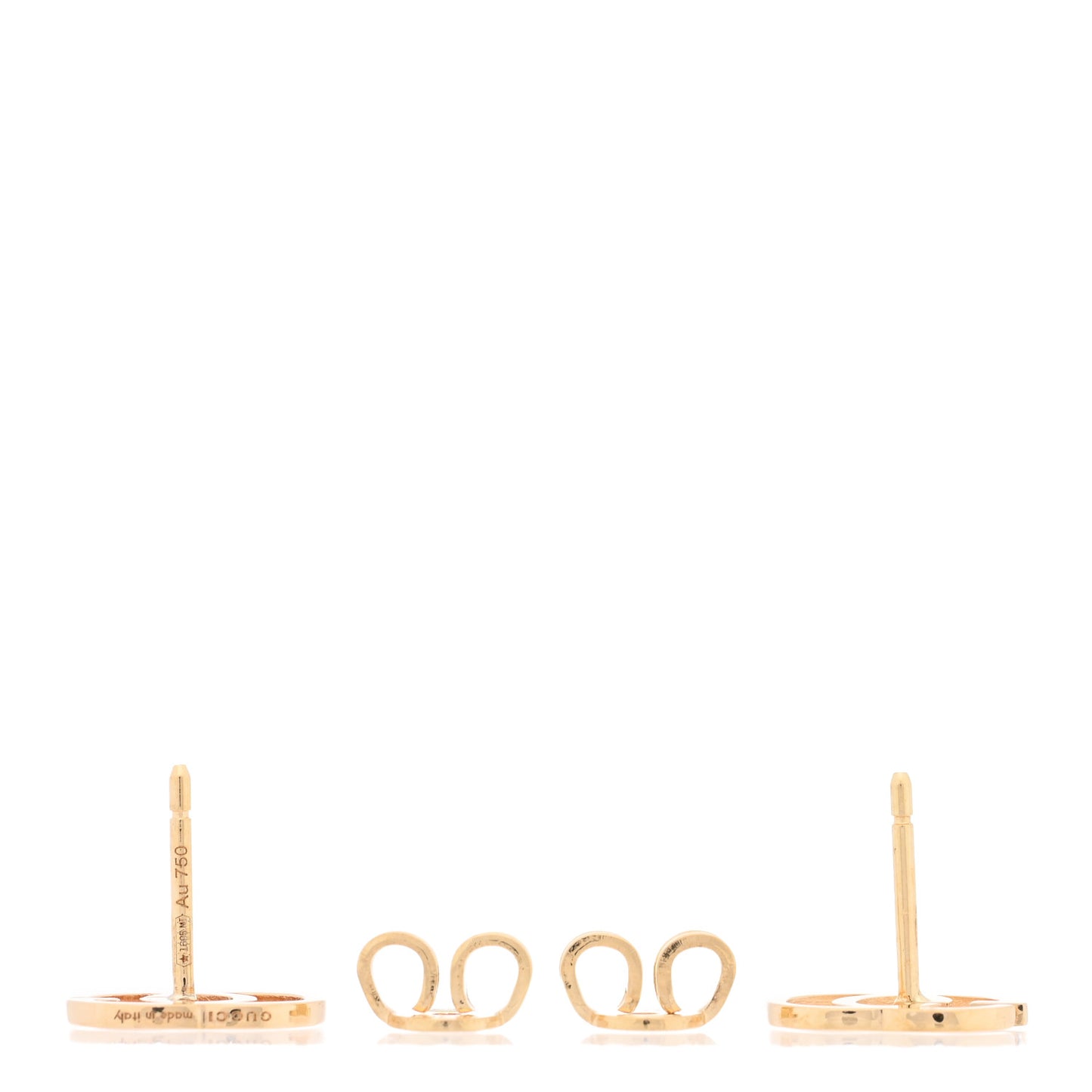 18K Yellow Gold Running G Stud Earrings