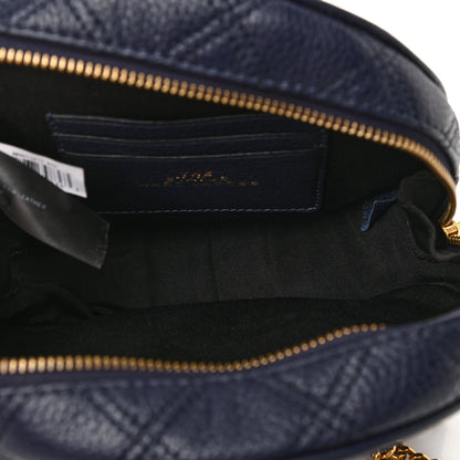 Marc Jacobs Grained Calfskin Quilted The Status Round Crossbody Navy 5 of 10