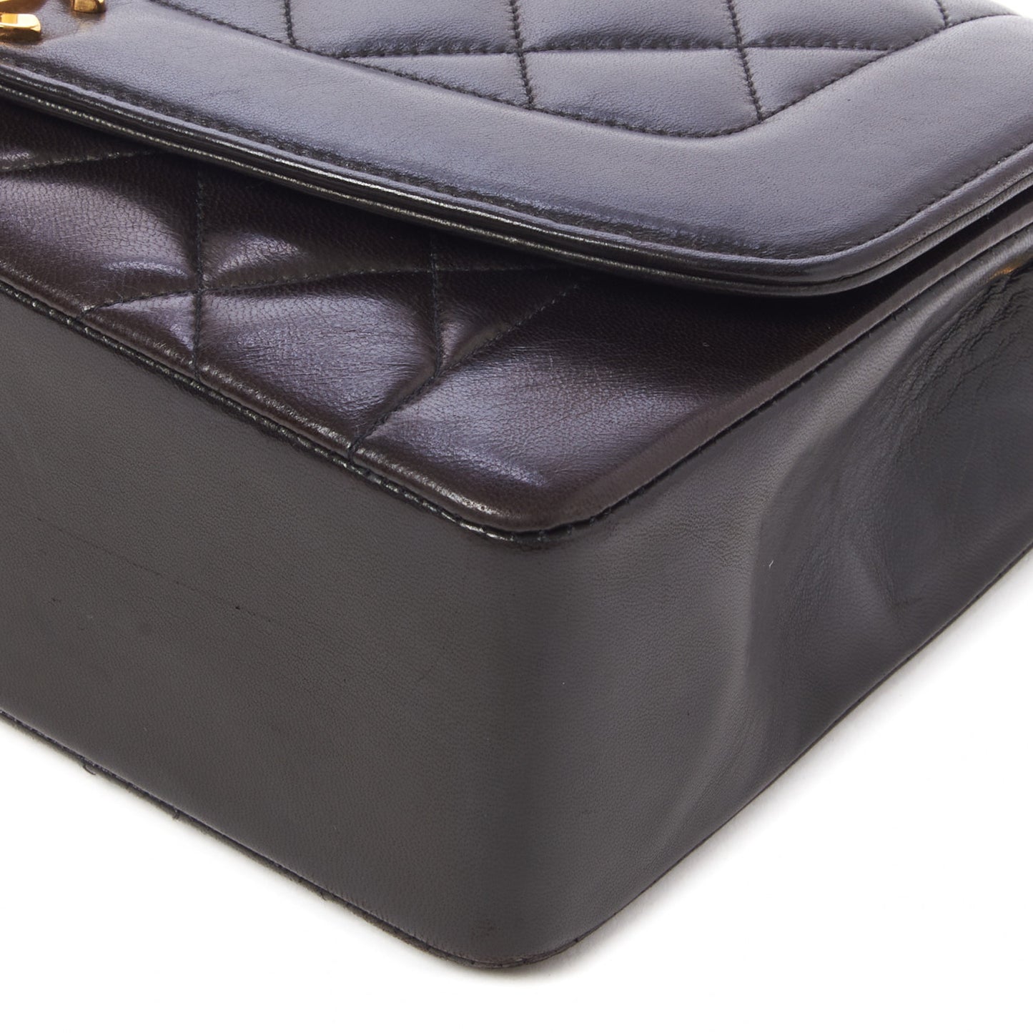Lambskin Quilted Medium Single Flap Black