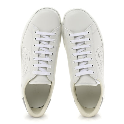 Gucci Calfskin Interlocking G Perforated Mens Ace Sneakers 9.5 White Grey Sky 2 of 10