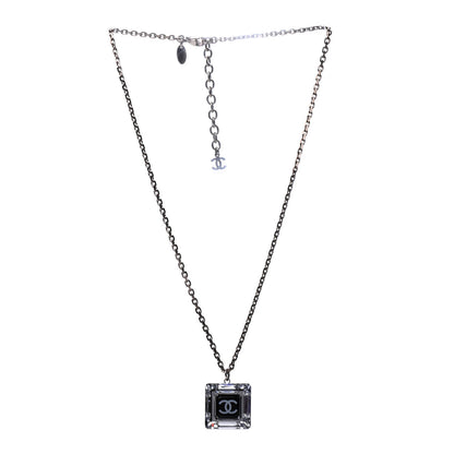 Chanel Lucite CC Square Charm Necklace 3 of 7