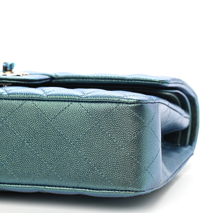 Chanel Iridescent Caviar Quilted Medium Double Flap Green 9 of 9