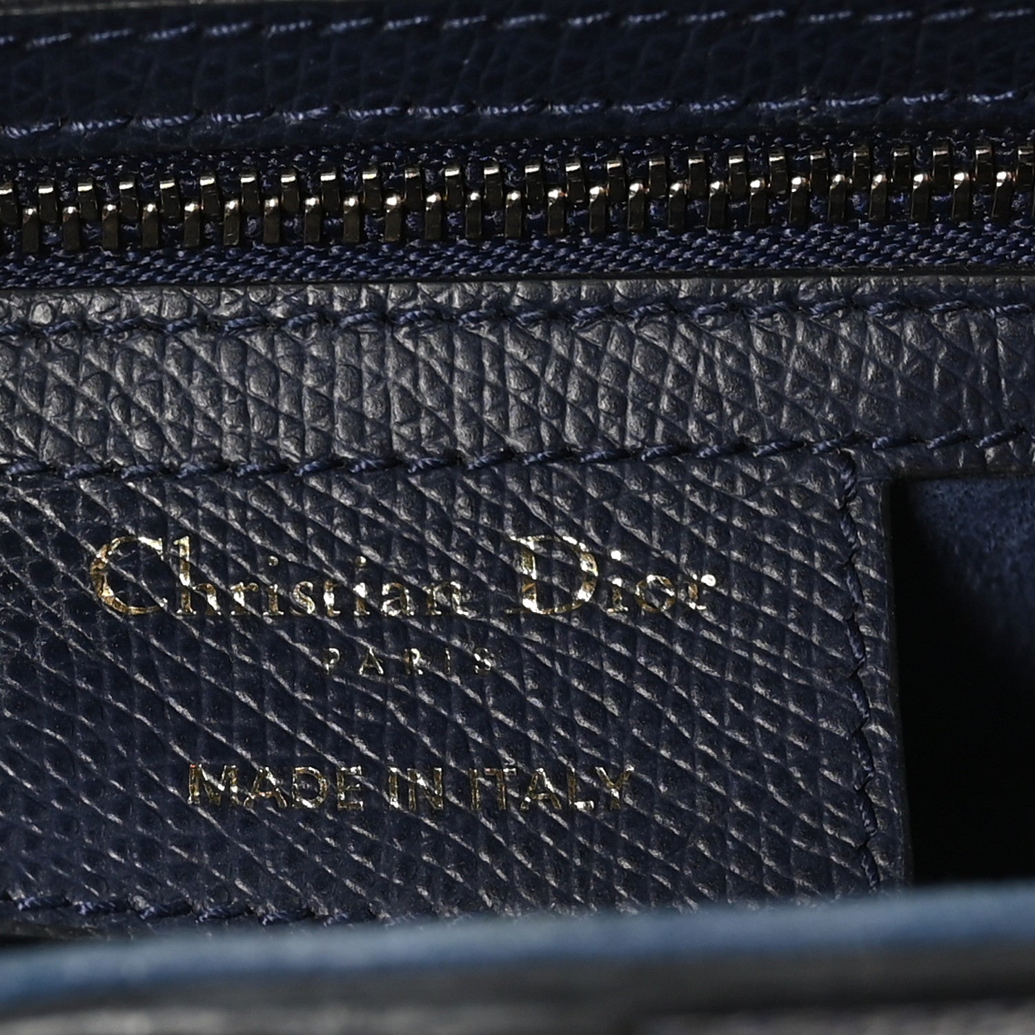 Christian Dior Grained Calfskin Saddle Bag Navy 6 of 10