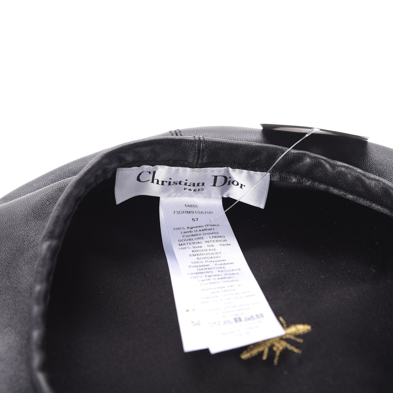 Christian Dior Lambskin D-Dream Beret 57 Black 4 of 6