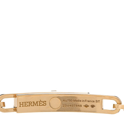 Hermes 18K Yellow Gold Diamond Pave PM Kelly Chaine Bracelet ST 3 of 4