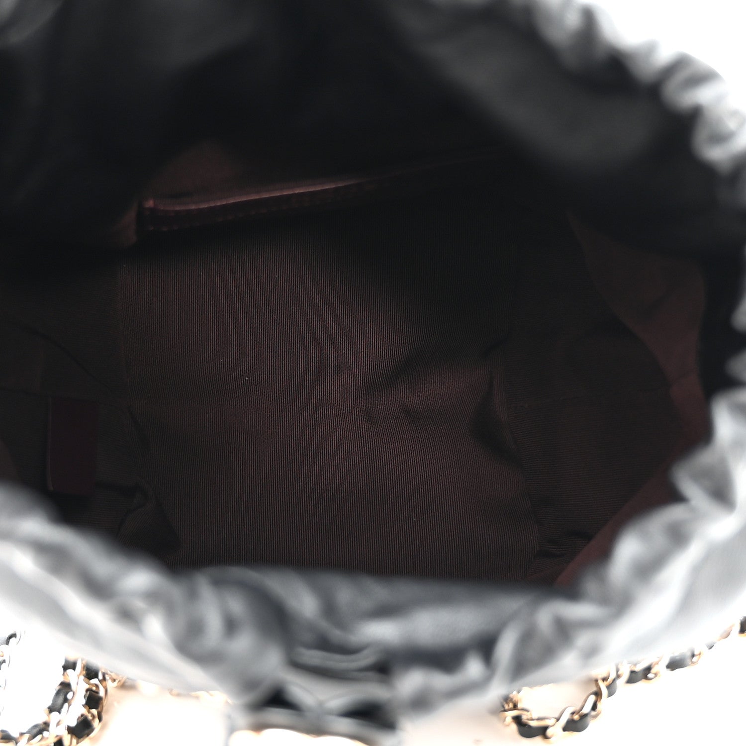 Chanel Lambskin Bucket Chain Drawstring Bag Black 5 of 10