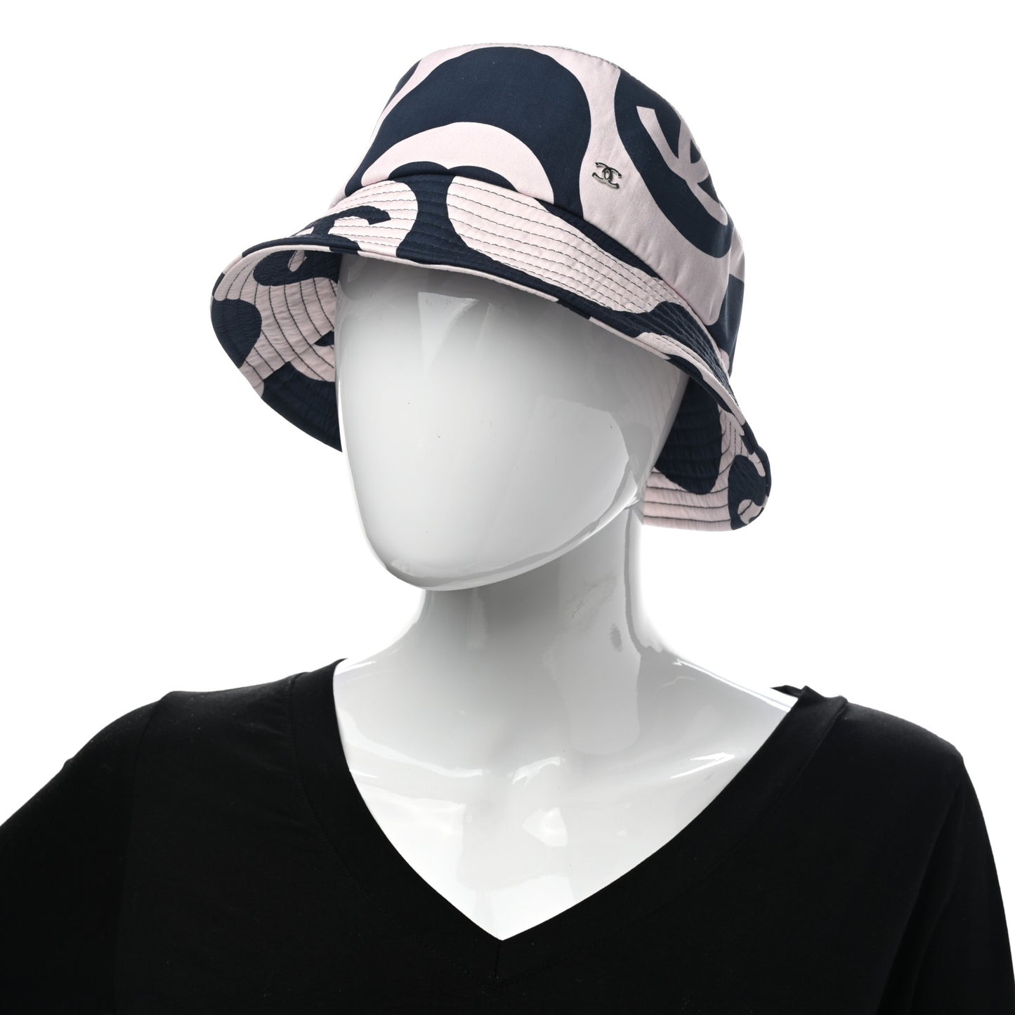 Cotton CC Bucket Hat L Navy Ivory