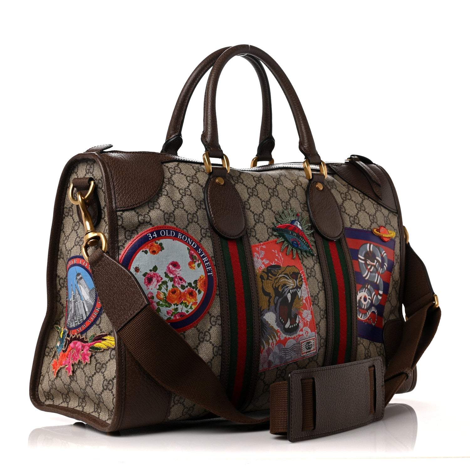 Gucci Soft GG Supreme Monogram Courrier Medium Duffle Bag Beige New Acero Multicolor 2 of 8