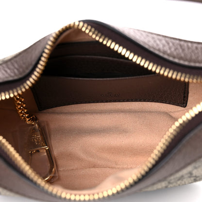 Gucci GG Supreme Monogram Textured Calfskin Web Mini Ophidia Half Moon Hobo Beige Ebony New Acero 5 of 11