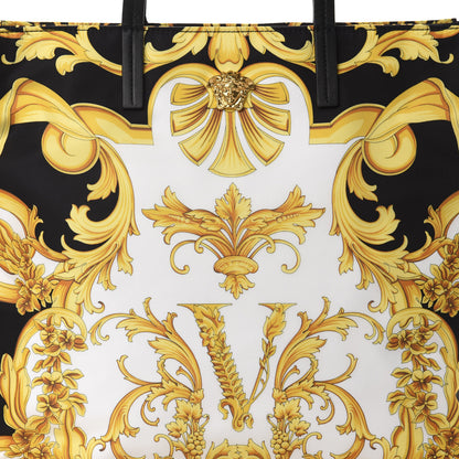Versace Nylon Baroque Print Tote Black 9 of 9