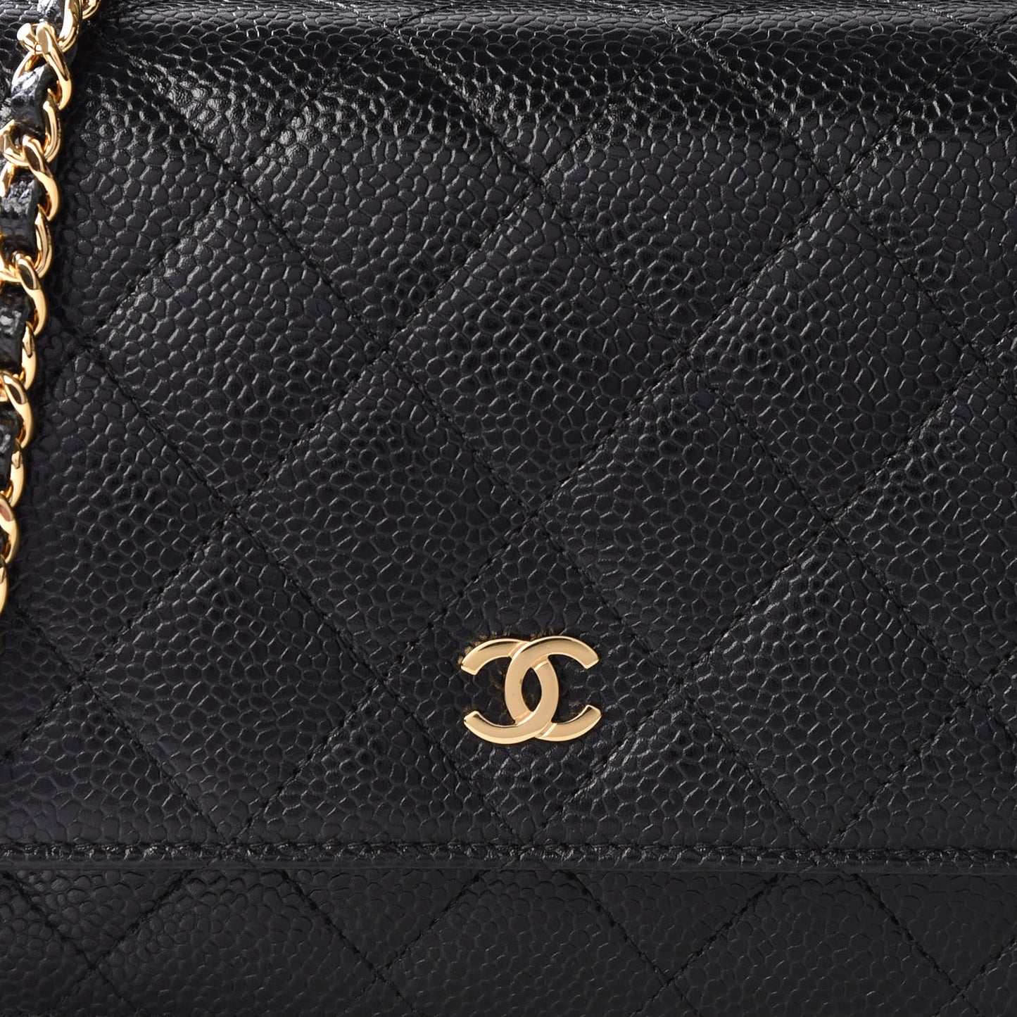 Caviar Quilted Wallet On Chain WOC Black