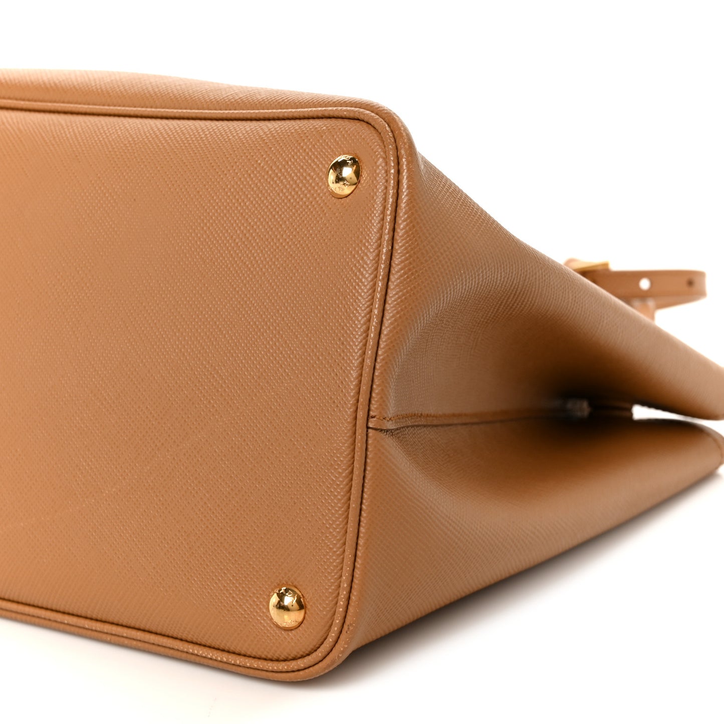 Saffiano Cuir Large Double Bag Caramel Fuoco