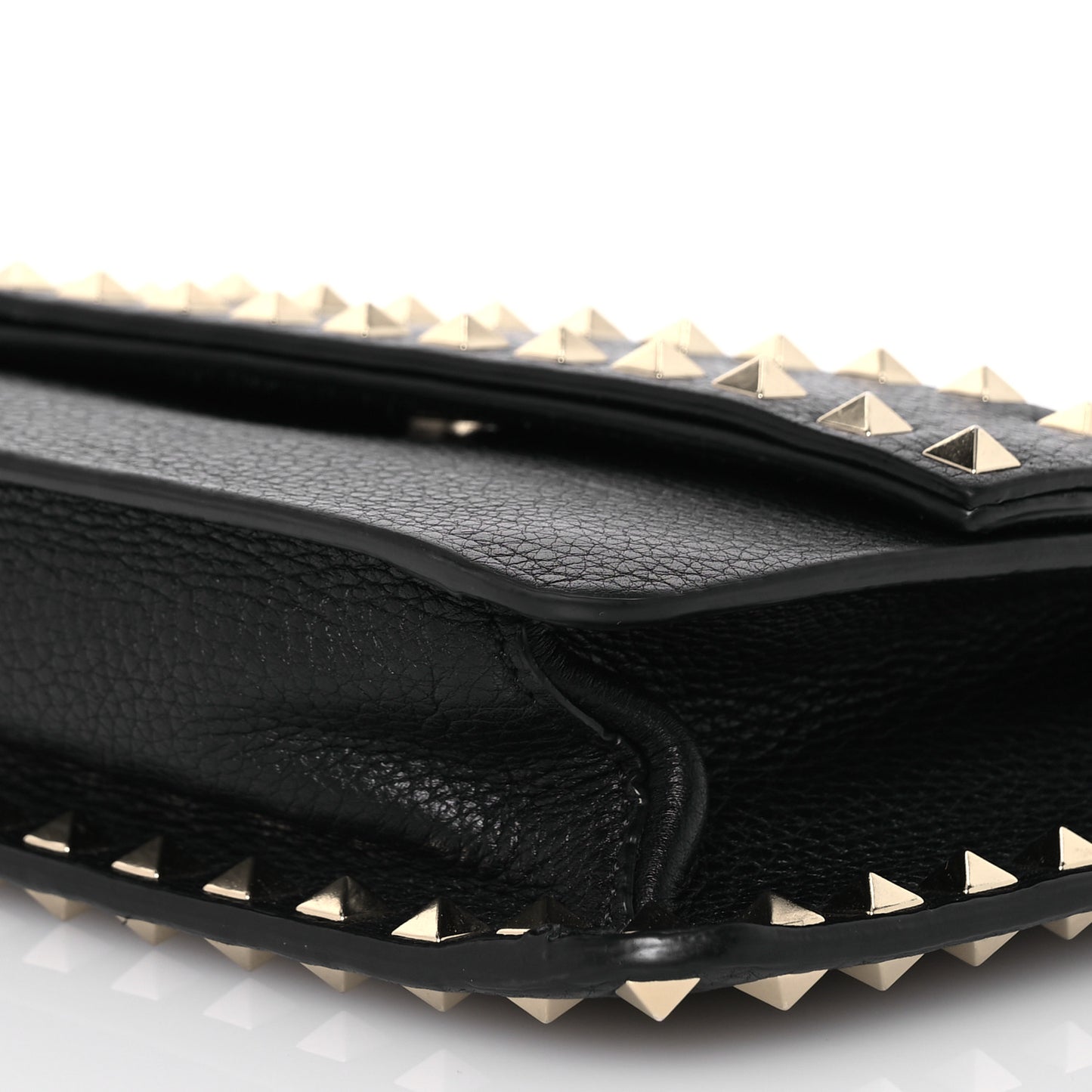 Vitello Rockstud Side Slip Crossbody Black