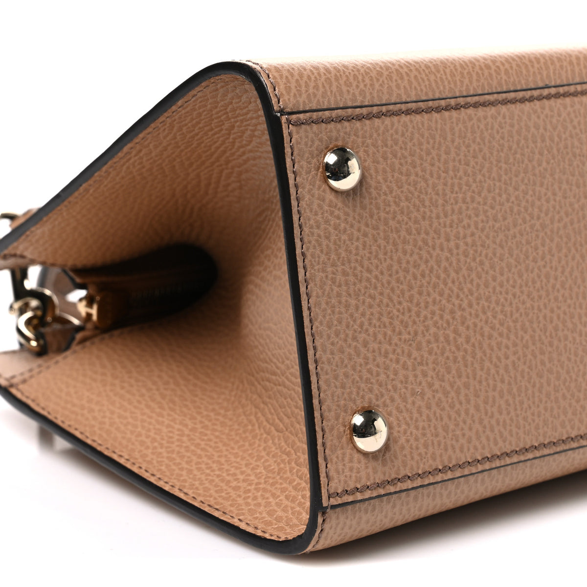 Dollar Calfskin Medium Soho Top Handle Satchel Camelia
