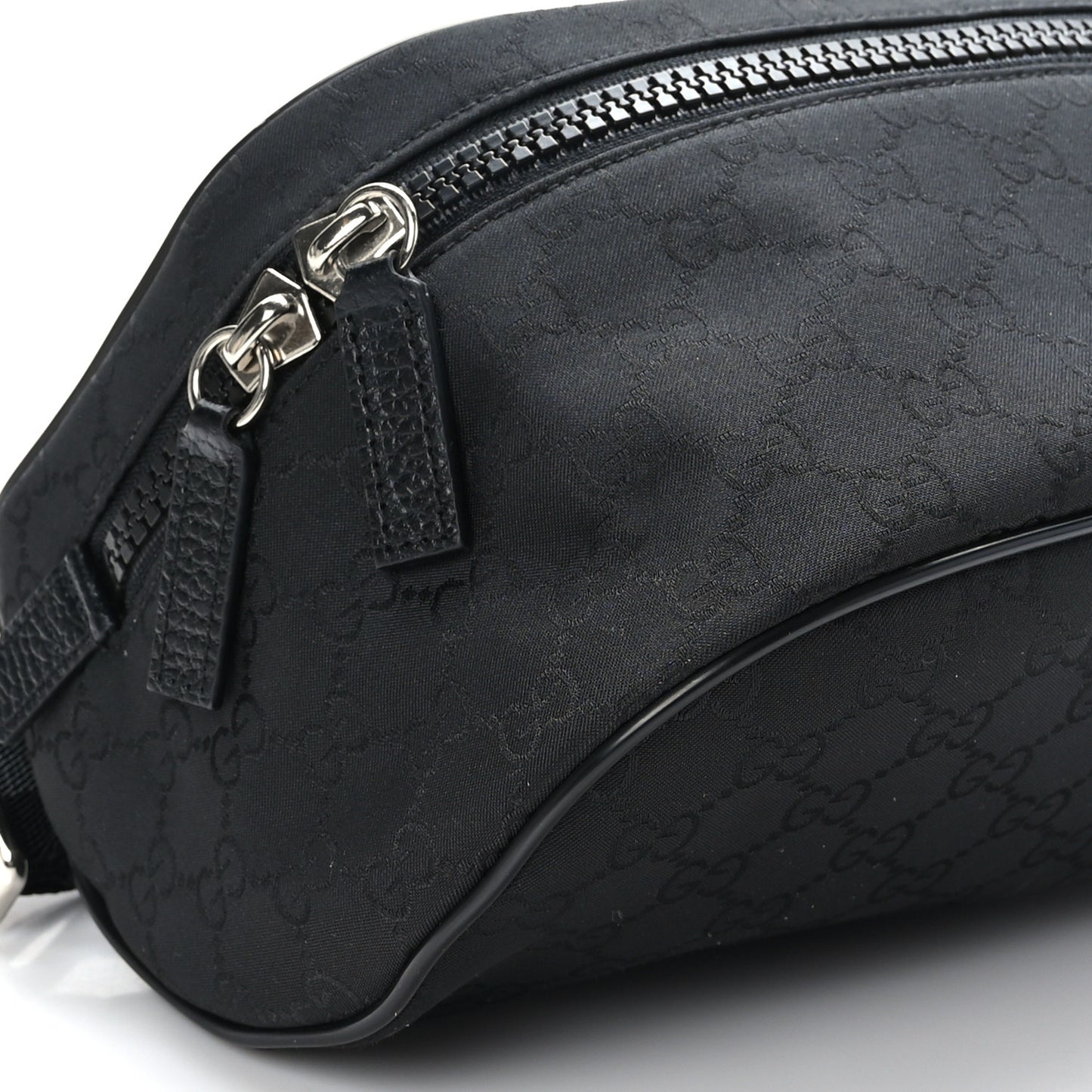 Nylon Monogram Fanny Pack Belt Bag Black