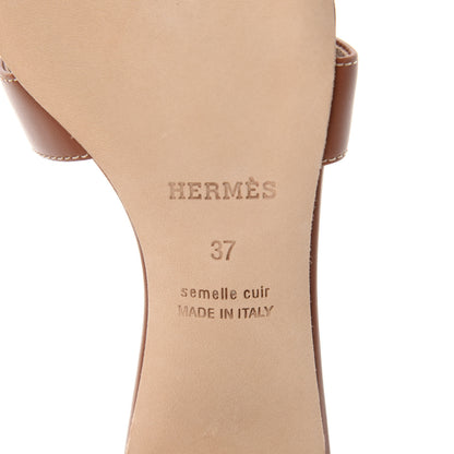 Hermes Calfskin Oasis Sandals 37 Gold 6 of 9