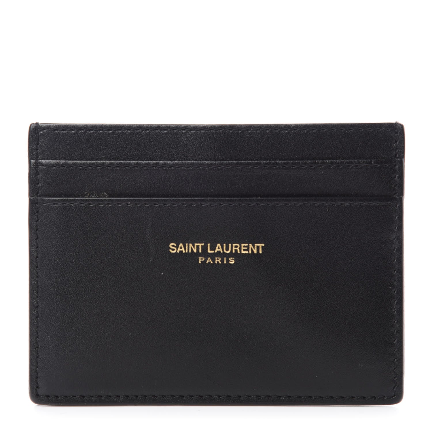 Saint Laurent Calfskin Credit Card Case Black 1 of 9