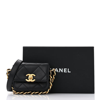 Chanel Calfskin Quilted Mini Framing Chain Bag Black 11 of 11