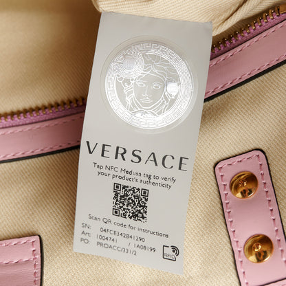 Versace Jacquard Canvas Large Allover Medusa Tote Baby Pink Beige 6 of 10