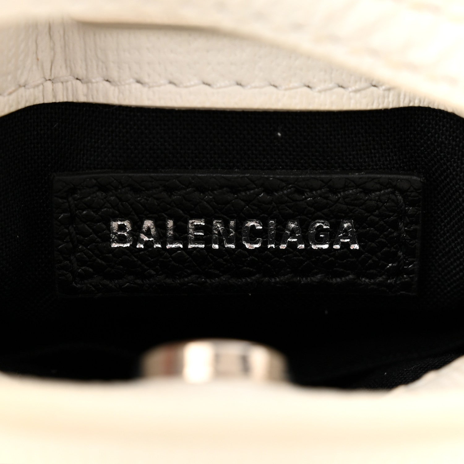 Balenciaga Squared Calfskin Logo Shopping Phone Holder Bag White 6 of 10