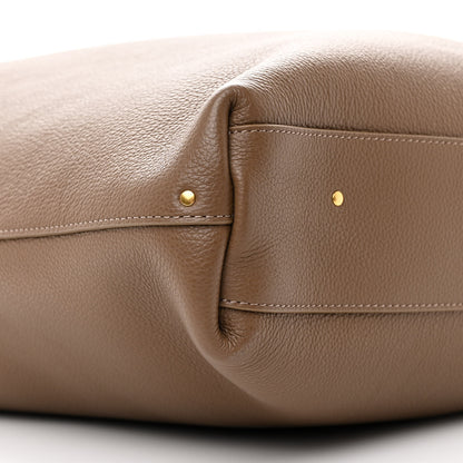 Chloe Grained Calfskin Marcie Hobo Tote Dark Nut 9 of 10