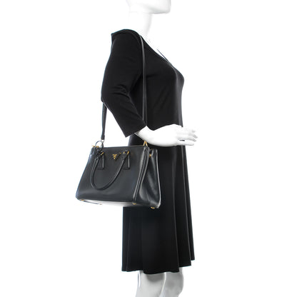 Prada Saffiano Small Galleria Double Zip Tote Black 3 of 10