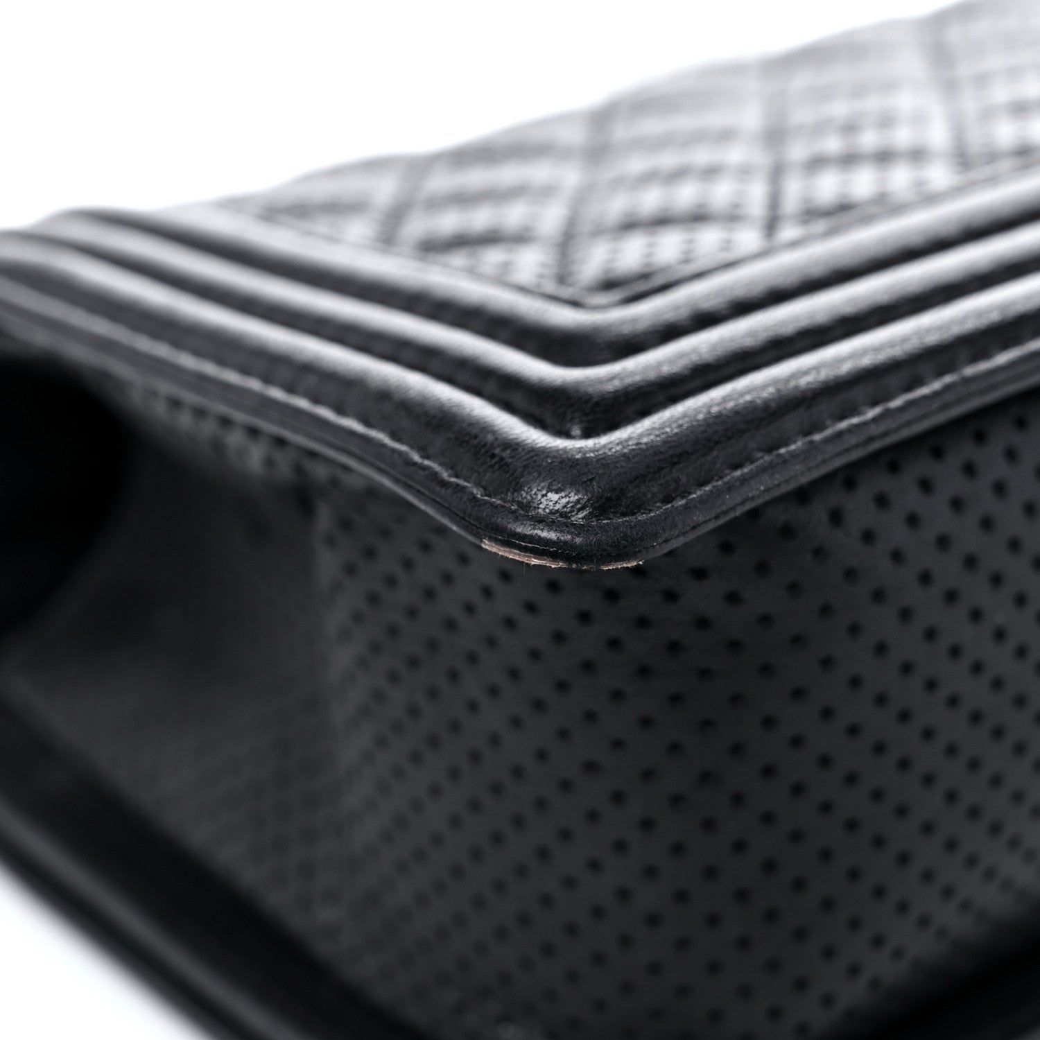 Chanel Lambskin Perforated Medium Boy Flap Black 9 of 13