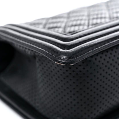 Chanel Lambskin Perforated Medium Boy Flap Black 9 of 13