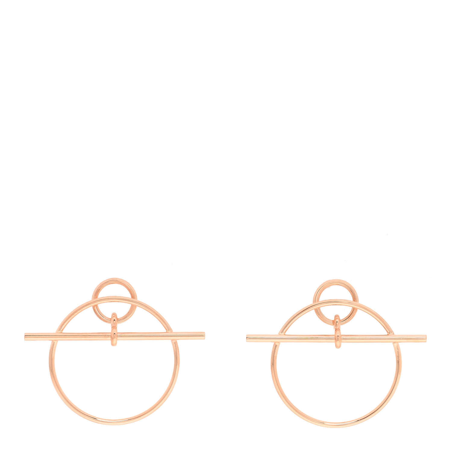 Hermes 18K Rose Gold PM Loop Earrings 1 of 5