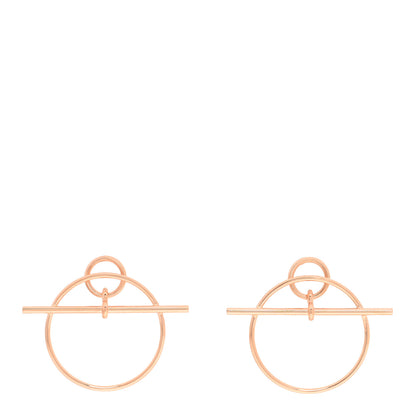 Hermes 18K Rose Gold PM Loop Earrings 1 of 5