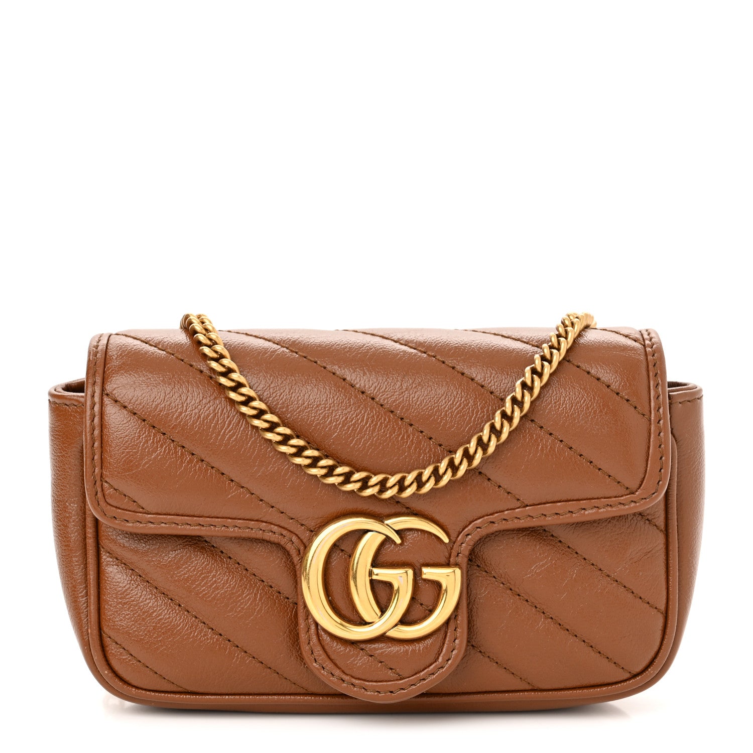 Gucci Azalea Calfskin Matelasse Diagonal Super Mini GG Marmont Shoulder Bag Cuir 1 of 11
