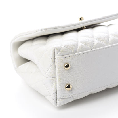 Chanel Iridescent Caviar Quilted Mini Coco Handle Flap White 7 of 13