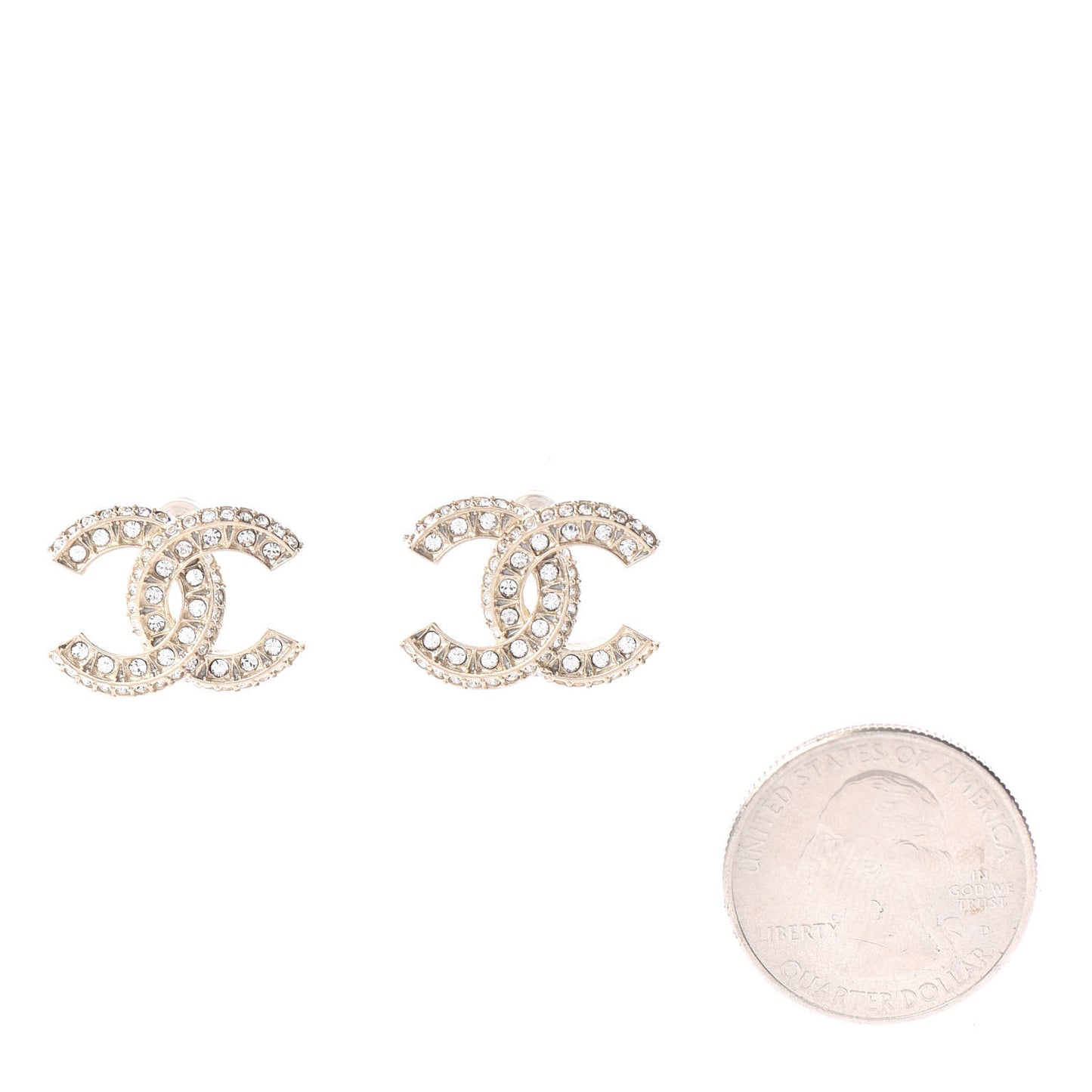 Crystal Timeless CC Earrings Light Gold