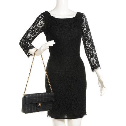 Chanel Lambskin Quilted East West Chocolate Bar Flap Navy 2 of 8