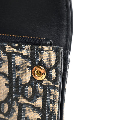 Christian Dior Oblique Saddle Lotus Wallet Blue 10 of 11