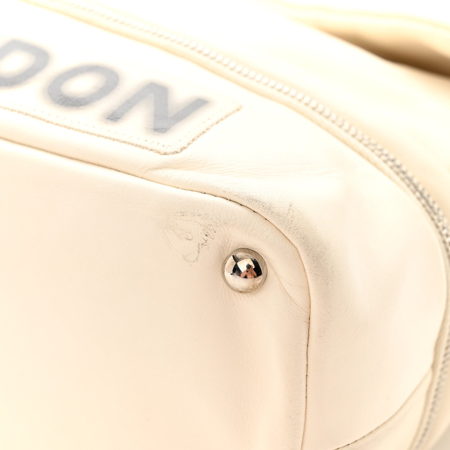 Calfskin Large Expandable Paris London Flap Bag White
