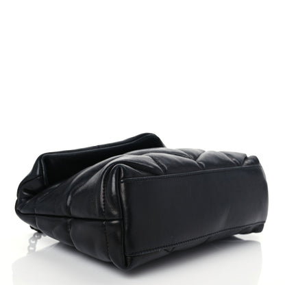 Saint Laurent Lambskin Quilted Toy Loulou Puffer Monogram Chain Satchel Black 4 of 8