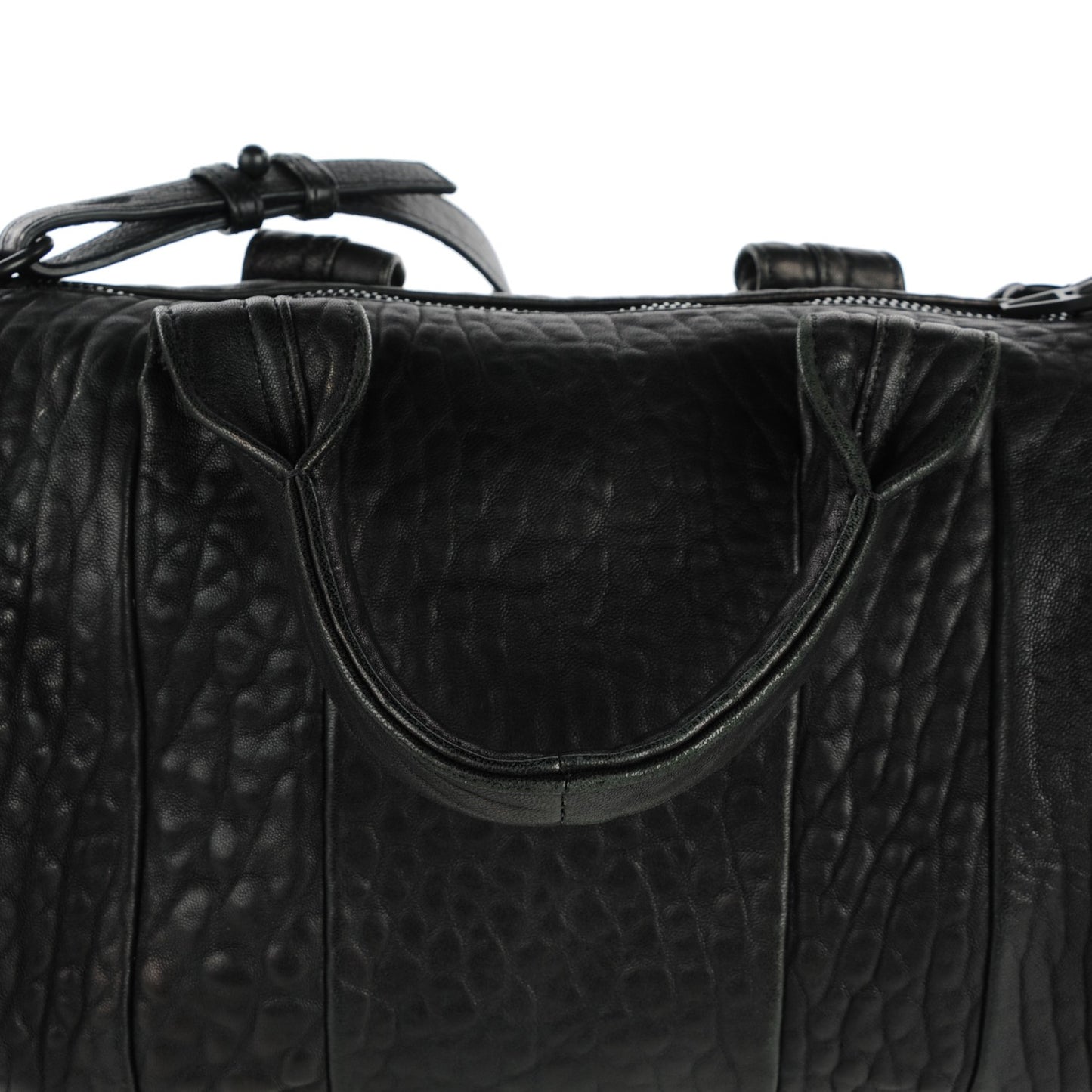 Pebbled Lambskin Rocco Black Matte Black Hardware