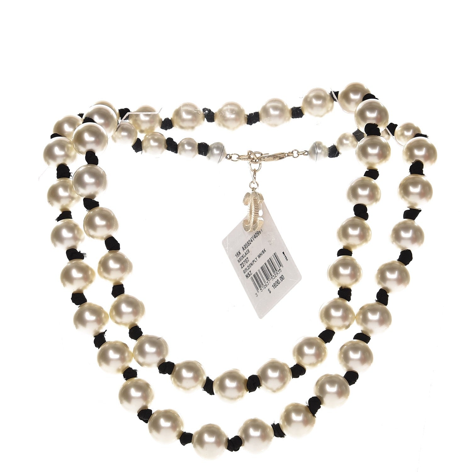 Chanel Graduated Pearl CC Long Necklace Gold 3 of 6
