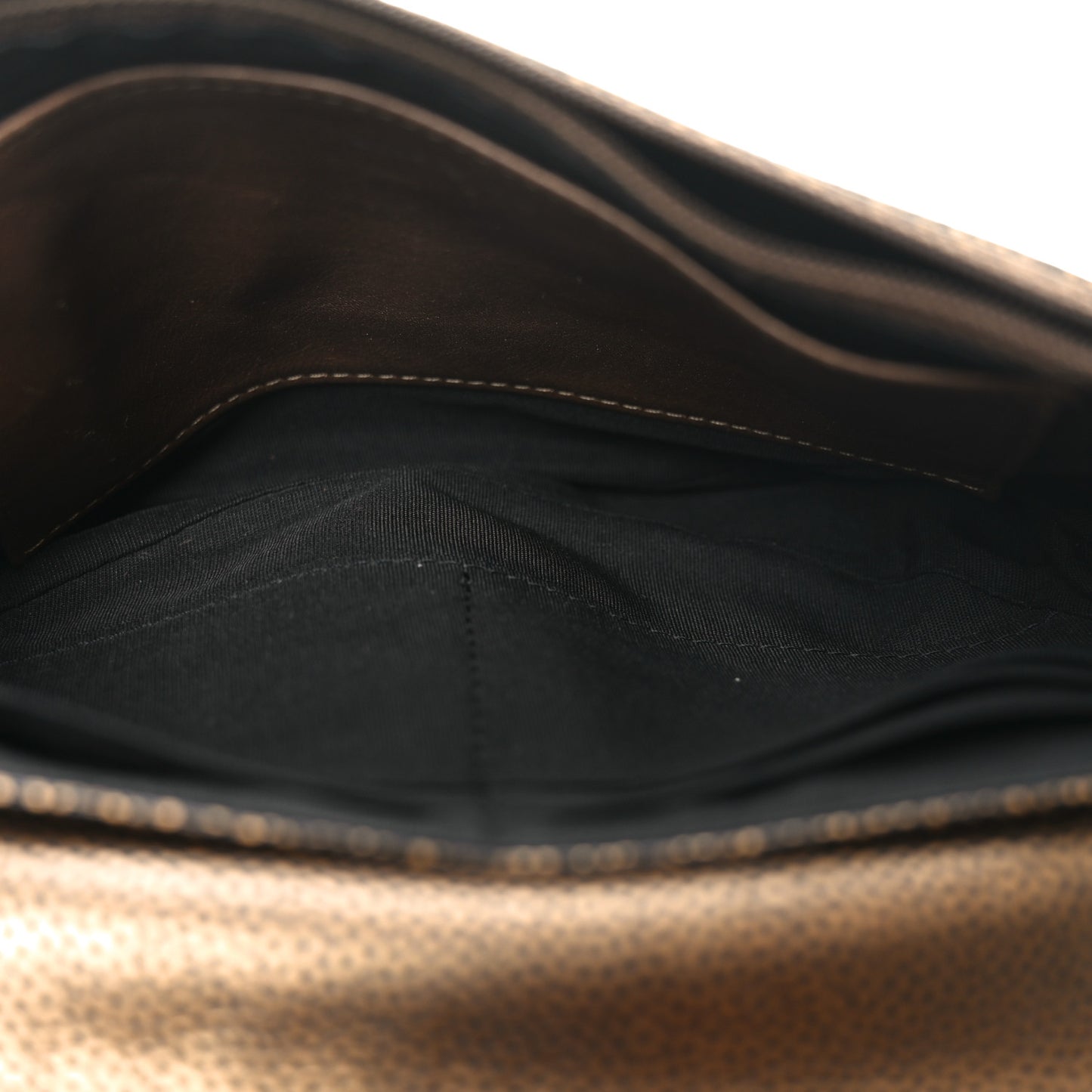 Metallic Caviar Half Moon Wallet On Chain WOC Bronze
