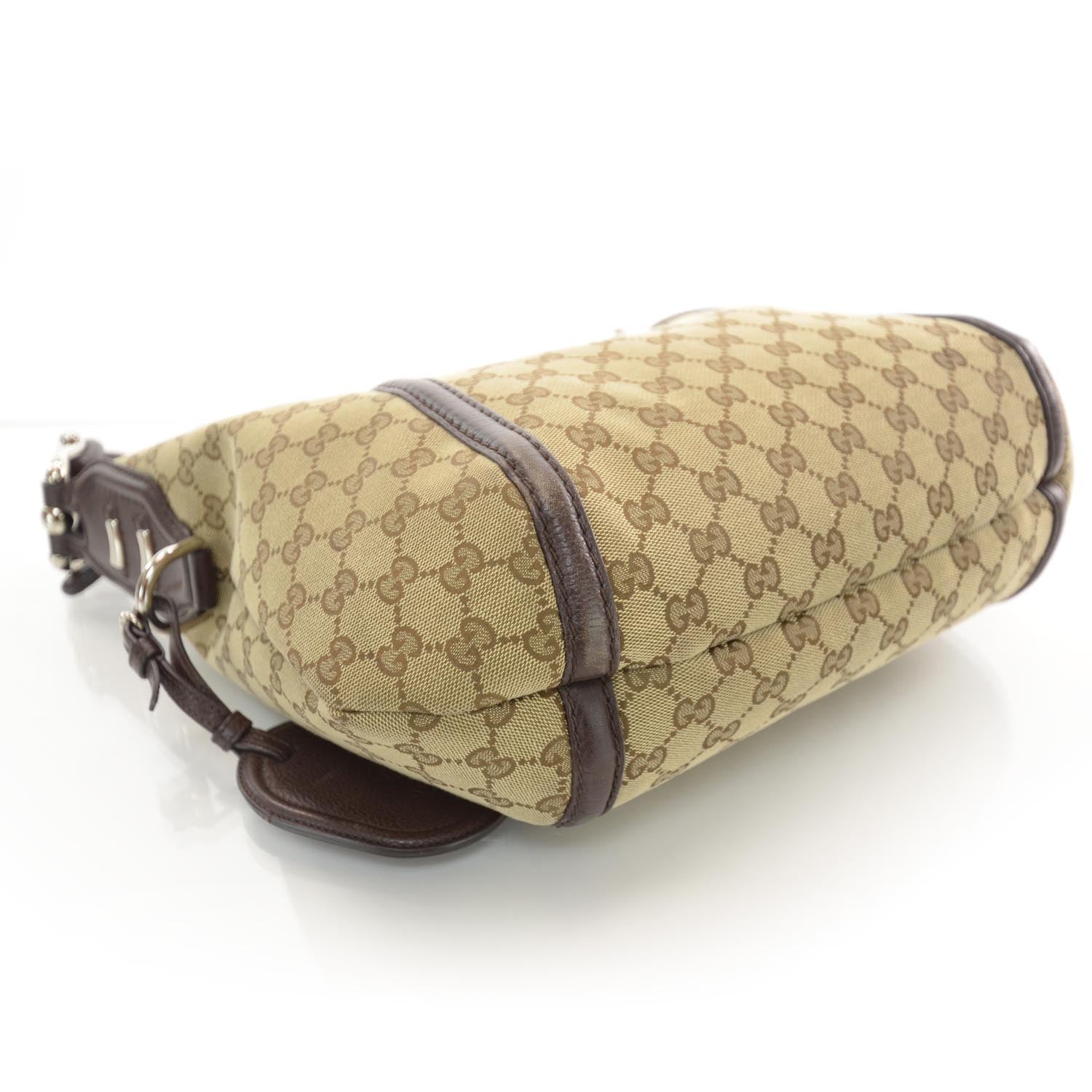 Gucci Monogram Techno Horsebit Medium Hobo Brown 4 of 8