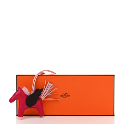 Hermes Milo Lambskin Grigri Rodeo Pegase Horse Bag Charm PM Framboise Rose Sakura Rouge Sellier 5 of 5