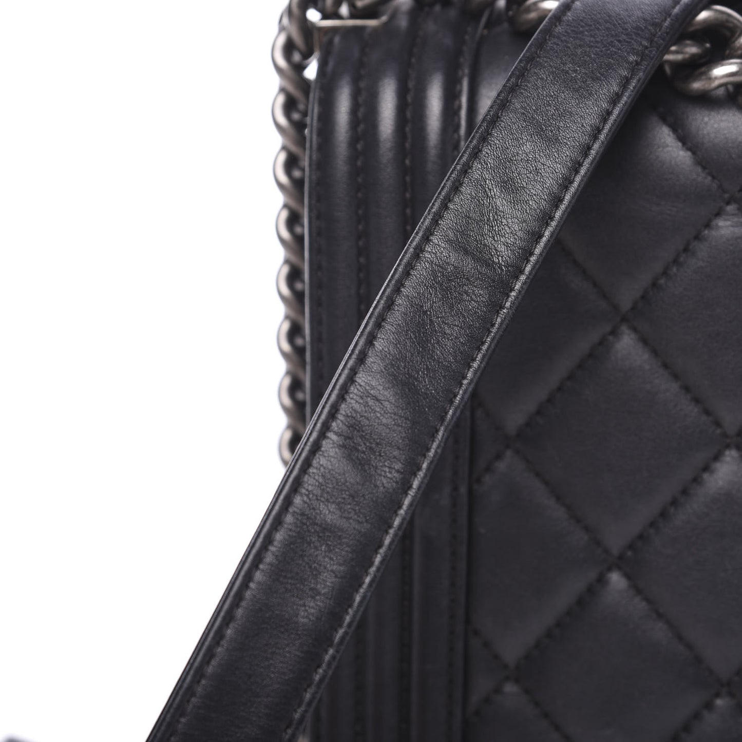 Calfskin Quilted New Medium Boy Flap Black