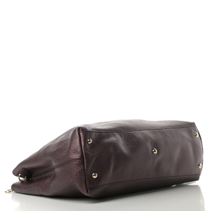 Gucci Metallic Cellarius Calfskin Medium Soho Working Tote Classic Burgundy 6 of 14